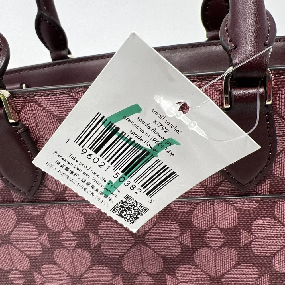 Kate Spade Flower Small Crossbody Bag Satchel Madison Granache Merlot Berry Tote